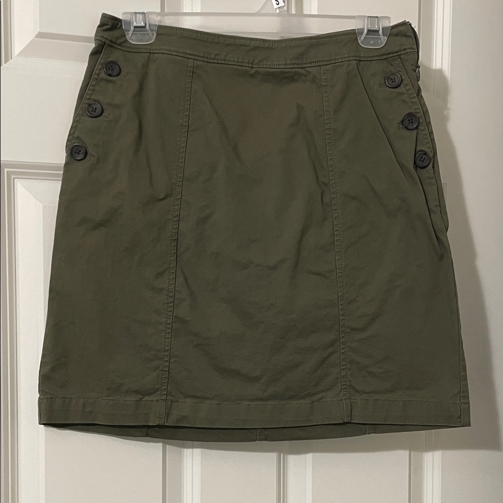Banana Republic Green Mini Skirt with Button Details